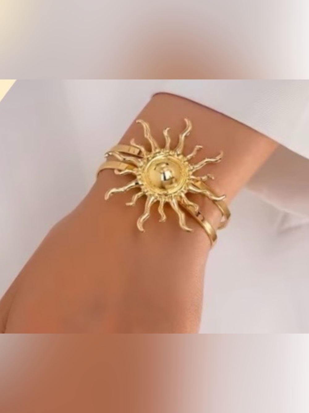 Gold-toned Sunburst Cuff Bracelet - Women's Jewelry
